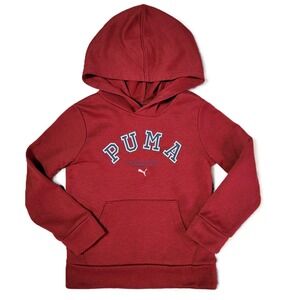 Kids Puma Red Hooded Sweatshirt Hoodie Pullover Boys Size 4